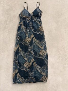 Vintage She's Cool 90s Y2K Patchwork Maxi Dress Small